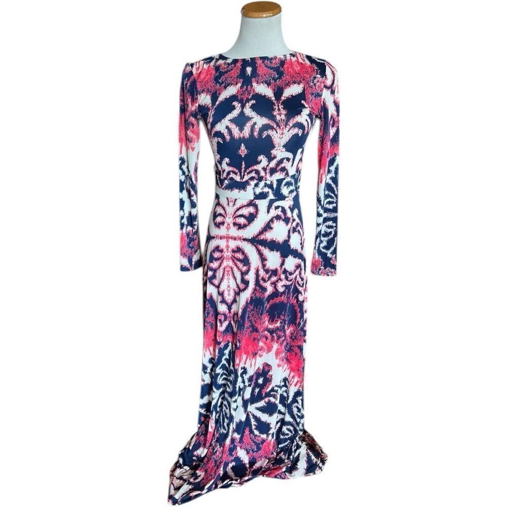 NWT Womens Goodtime USA Boutique Paisley Print Open Back Maxi Dress - Sz M